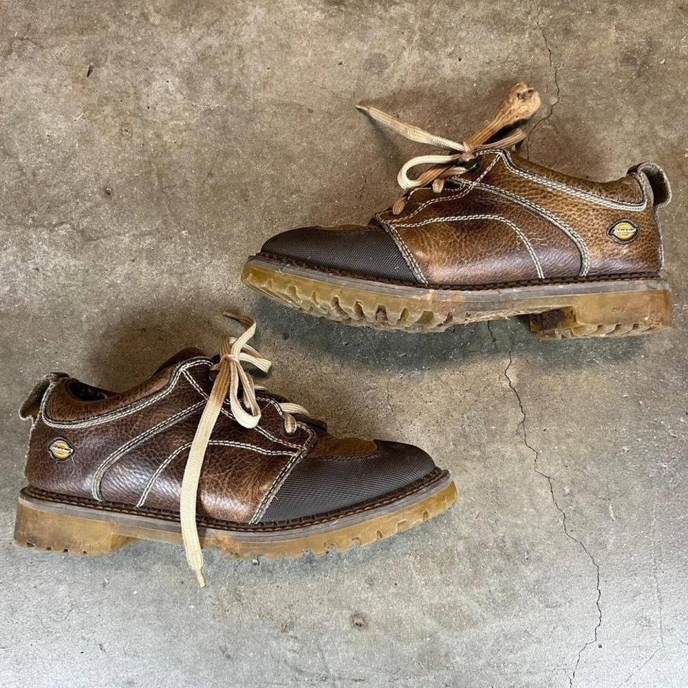 Brown leather Dickies lace up work shoes Size men's 9.5